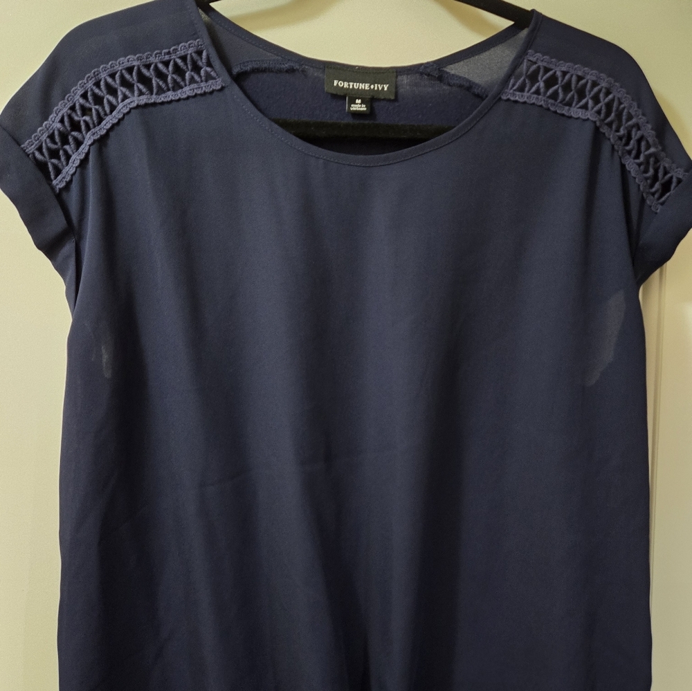 Fortune+ivy carna blue blouse